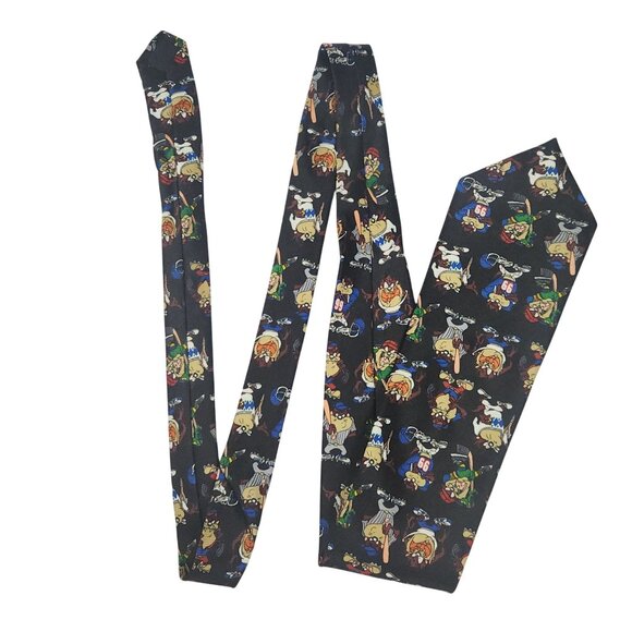 Looney Tunes Tazmanian Devil Sports Poses Tie Polyester - Picture 2 of 4